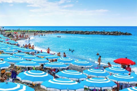 Sun loungers, beach umbrellas, beach towels, beach volleyball