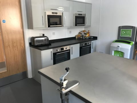 Shared fridge, microwave