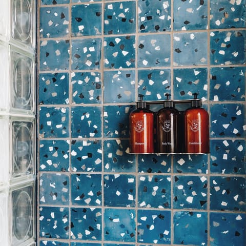 Room, 1 Queen Bed, Roll-in Shower | Bathroom | Shower, designer toiletries, hair dryer, bathrobes