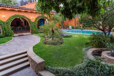 Pool from Mirador Loft bedroom and front door.