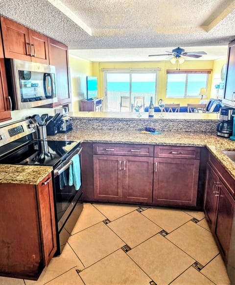 Open kitchen so cooking is a breeze and views are incredible.