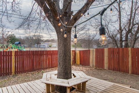 Enjoy rear deck with nice patio lights; direct access to park with playground