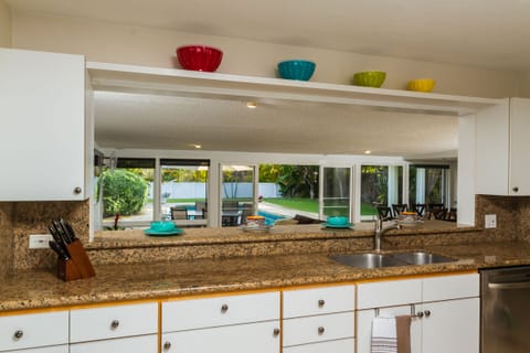 Main kitchen with bar/counter area