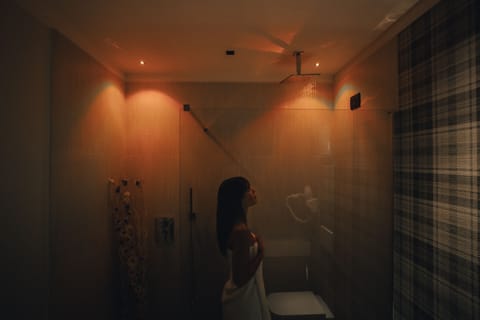 Shower, rainfall showerhead, hair dryer, bidet