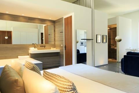 Master Suit Port view | Premium bedding, individually decorated, blackout drapes, soundproofing