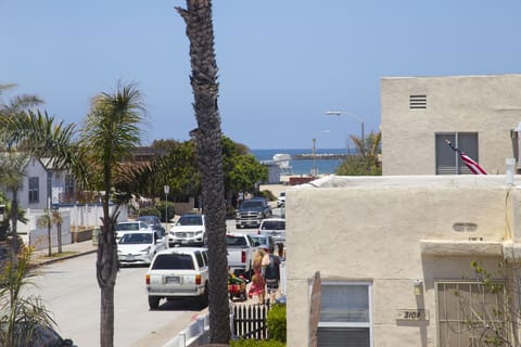 Beach is one block across the street