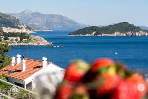 view from balcony to Old Town and island Lokrum