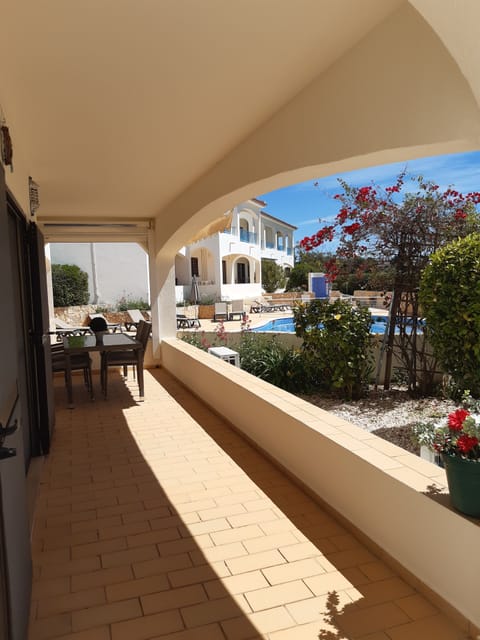 Private balcony with views over the pool.