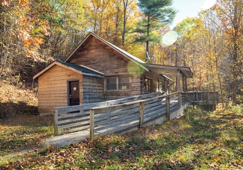 West Side of Cabin. ADA ramp from Parking area
