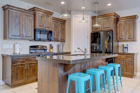 Open concept kitchen with island