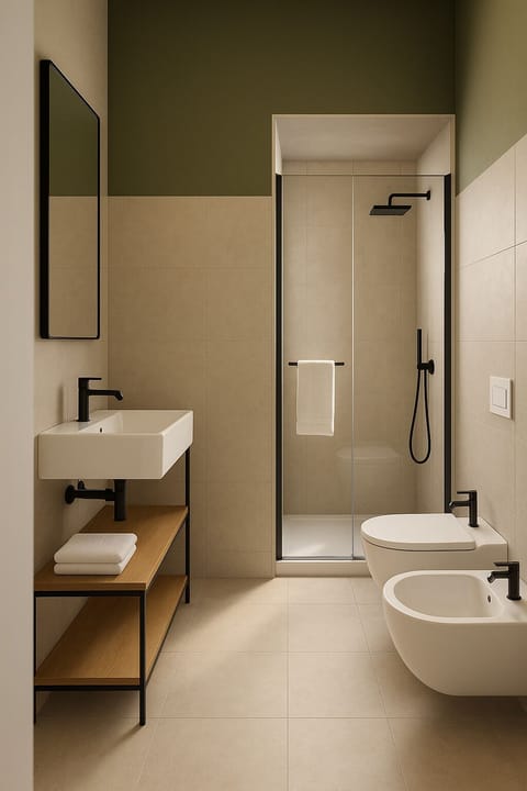 Shower, rainfall showerhead, hair dryer, bidet