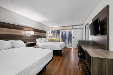 Standard Room, 2 Queen Beds, Non Smoking | Desk, blackout drapes, soundproofing, iron/ironing board