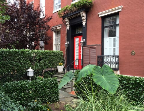 Your private entrance is hidden behind these elephant ears. 