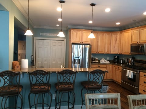 Kitchen with very comfortable bar seating