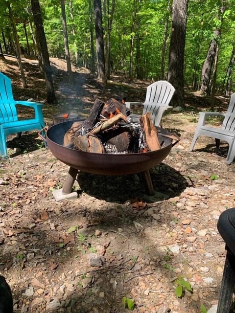 Story time around the fire.