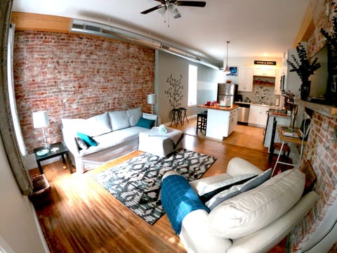 View of living room from balcony door