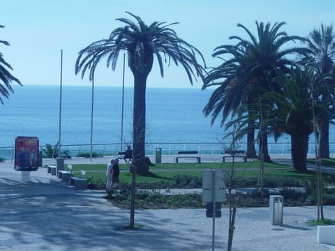Magnificent view from the balcony (sea, beach and pedestrian boulevard).