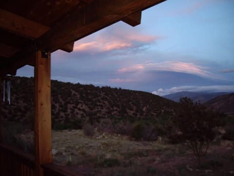 Looking east from front deck/porch at dusk