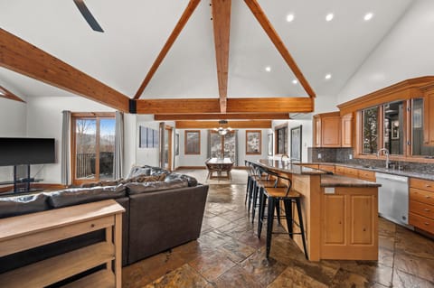 Top floor - dining room, main kitchen, living room
