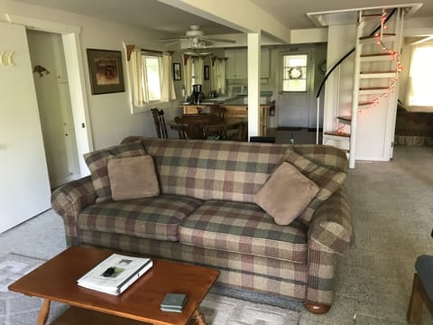 Comfy Lazy Boy sofa in living room.