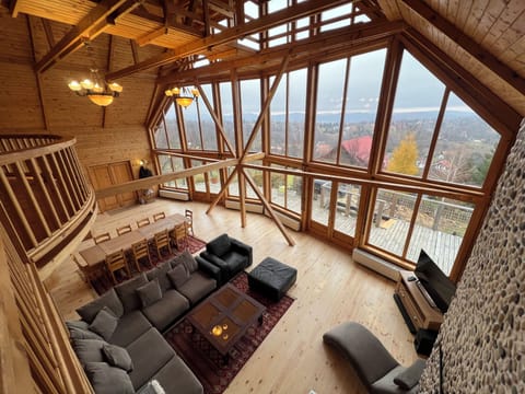 Cathedral ceiling living room