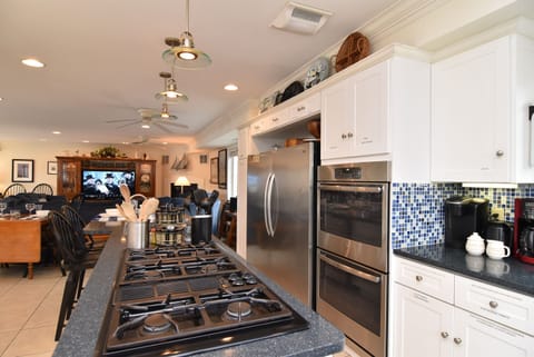 SIX BURNER JENN AIR GAS RANGE, NEW DOUBLE OVENS, AND SERVICE WARE FOR 32 GUESTS!