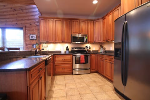 The large fully equipped kitchen has just about anything you might need.