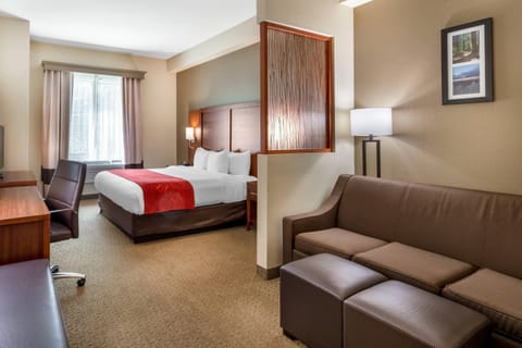 Premium bedding, pillowtop beds, desk, blackout drapes