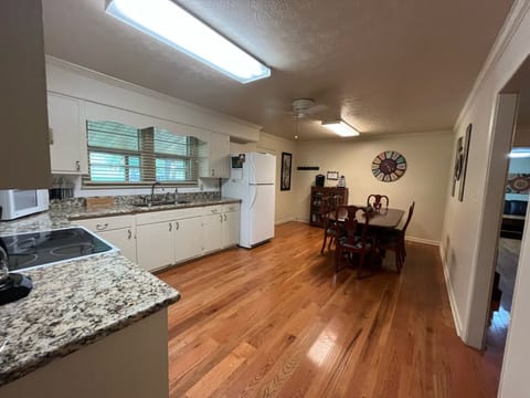 This kitchen is fully stocked to assist you in creating delicious meals to eat.