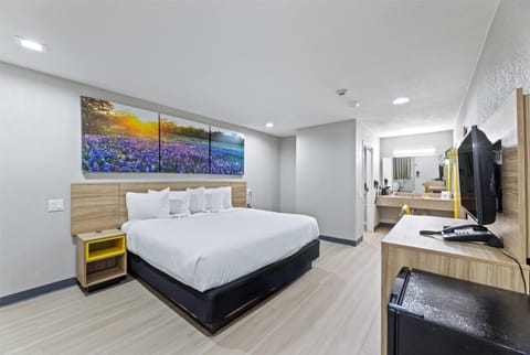 Room, 1 King Bed, Accessible, Non Smoking (Mobility,Hearing,Tub w/Grab Bars) | Desk, iron/ironing board, cribs (surcharge), rollaway beds (surcharge)