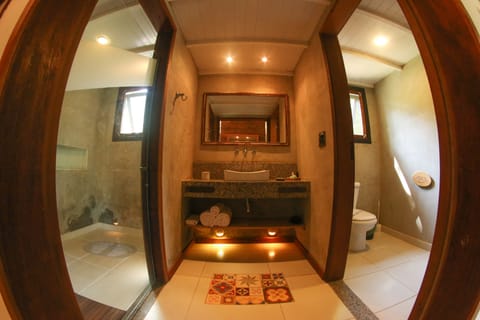 Romantic Double Room, 1 Queen Bed, Private Bathroom, Garden Area | Bathroom | Shower, free toiletries, hair dryer, bathrobes