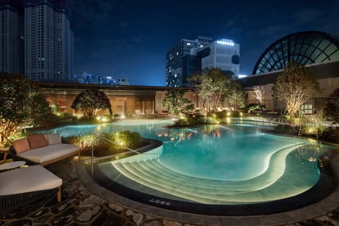 Indoor pool, outdoor pool, open 9:00 AM to 8:00 PM, cabanas (surcharge)
