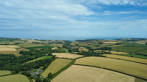 Stunning rural views across the rolling Devon countryside out to the sea
