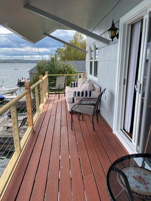 Upstairs deck,  beautiful 180 degree views of Canandaigu lake facing south 