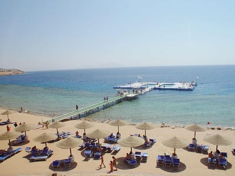 Sun loungers, beach umbrellas, beach towels, scuba diving