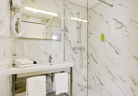 Free toiletries, hair dryer, towels