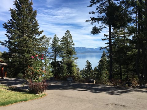 View from Driveway of Flathead Lake and Mission Mountains