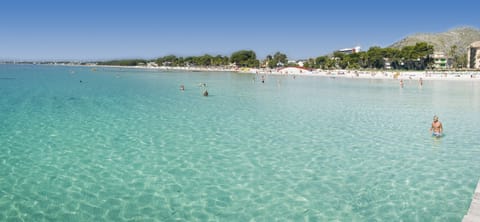 Beach nearby, white sand, 20 beach bars