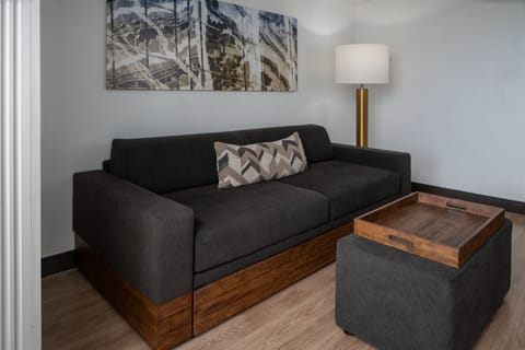 Suite, 1 Bedroom | Desk, blackout drapes, soundproofing, iron/ironing board