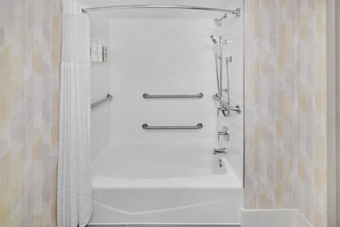 Standard Room, 1 King Bed, Accessible, Bathtub | Bathroom shower