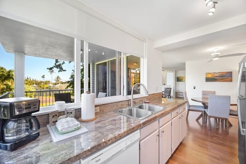 Fully stocked kitchen for dining in