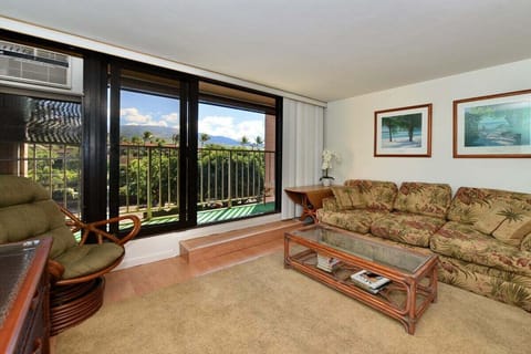 Inviting lounge space with a convertible sleeper sofa, perfect for extra guests