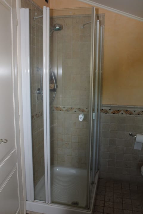 Shower, free toiletries, hair dryer, bathrobes