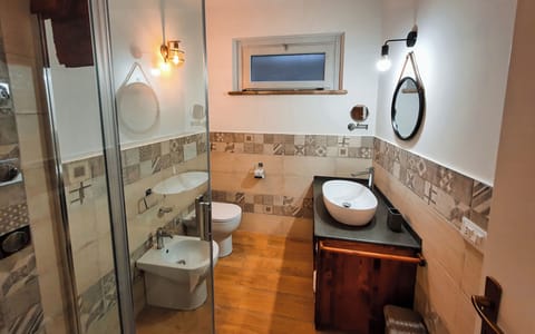 Free toiletries, hair dryer, bidet, towels