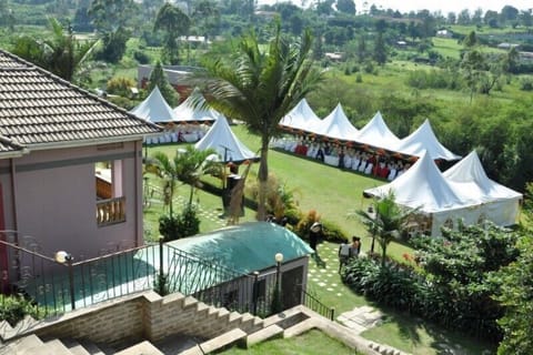 Outdoor banquet area