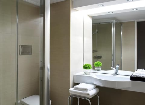 Shower, free toiletries, towels