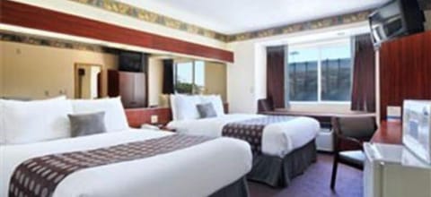 Standard Room, 2 Queen Beds | Desk, laptop workspace, blackout drapes, iron/ironing board