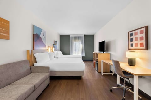 Room, Multiple Beds | Desk, laptop workspace, blackout drapes, iron/ironing board