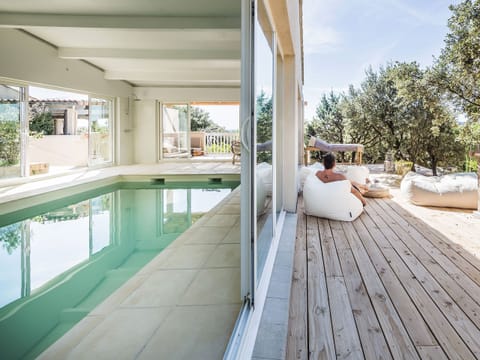 Indoor pool, a heated pool