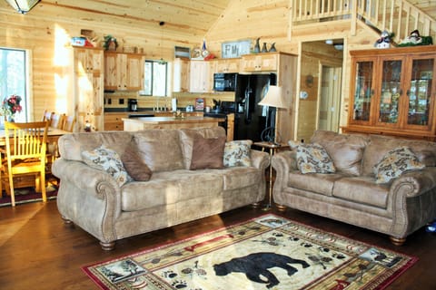 Main floor: Leather sofa sleeper